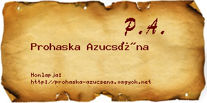 Prohaska Azucséna névjegykártya